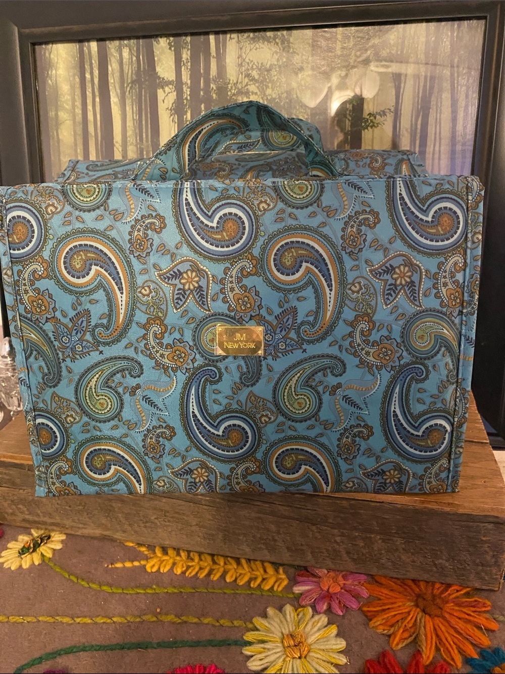 Light Blue Paisley Travel Tote by UJM New York
